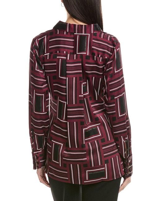 Karl Lagerfeld Red Printed Blouse