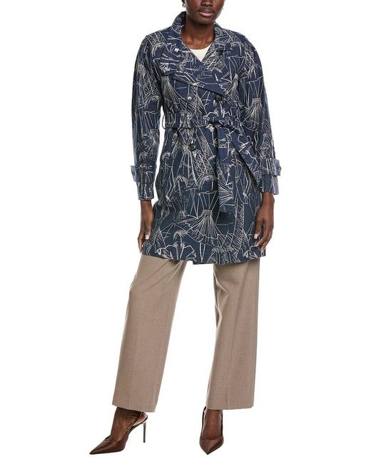 Akris Blue Ornella Coat