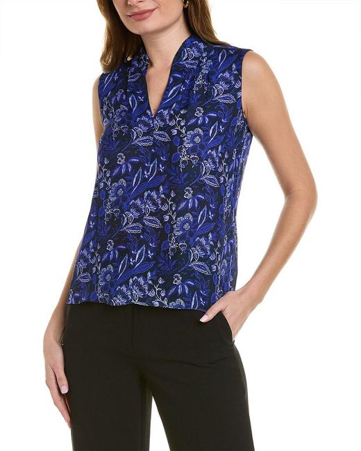 elie tahari silk sleeveless blouse