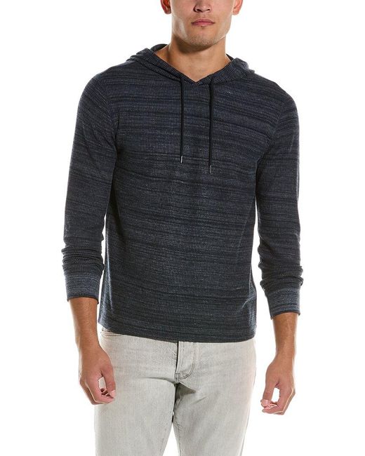 Vince Blue Thermal Pullover Hoodie for men