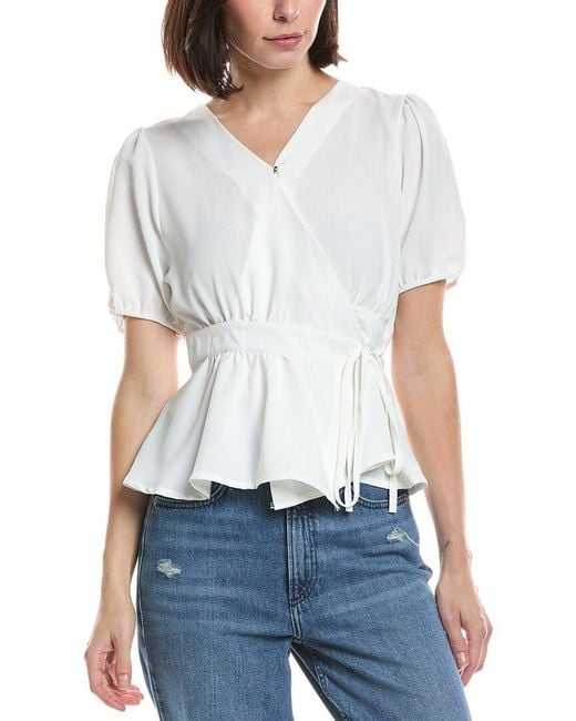 HL Affair White Short Sleeve Top