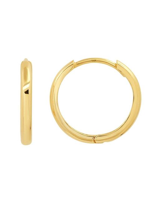 MaxColor Metallic 14K Huggie Earrings