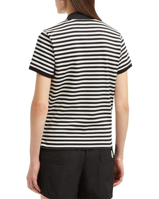 Moncler Black Striped Polo Shirt
