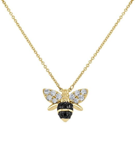 Sabrina Designs Metallic 14k 0.56 Ct. Tw. Diamond Bumble Bee Pendant Necklace