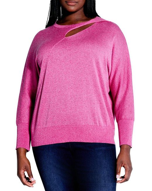 NIC+ZOE Pink Nic+zoe Plus Soft Sleeve Twist Sweater T-shirt