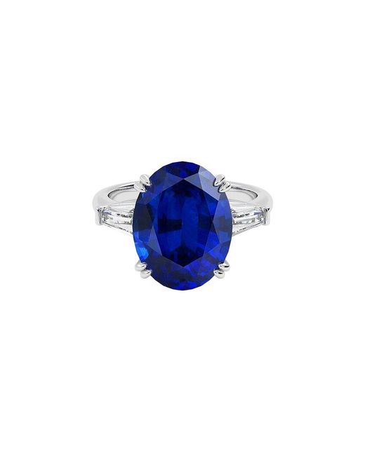 VOWE Blue 14K 7.20 Ct. Tw. Lab-Grown Diamond & Lab-Grown Sapphire Ring