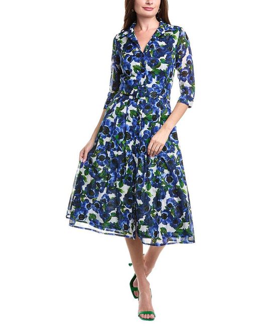 Samantha Sung Blue Audrey Shirtdress