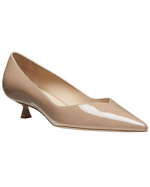 Stuart Weitzman Brown Eva 35 Patent Pump