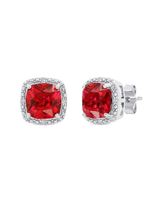MaxColor Red 3.33 Ct. Tw. Lab-Grown Ruby Stud Earrings