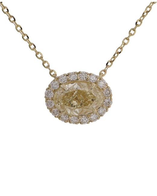 Lab Grown Diamonds Metallic 14K 1.00 Ct. Tw. Lab-Grown Diamond Halo Pendant