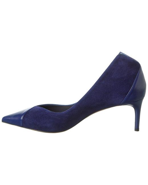 Alexandre Birman Blue Pandora 60 Leather & Suede Pump