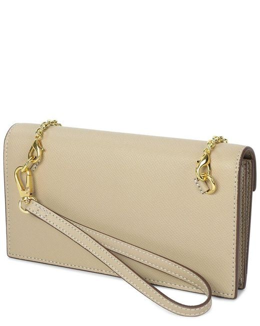 Tiffany & Fred Paris Natural Saffiano Leather Convertible Wallet/Clutch