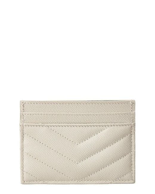Saint Laurent Natural Monogram Leather Card Holder