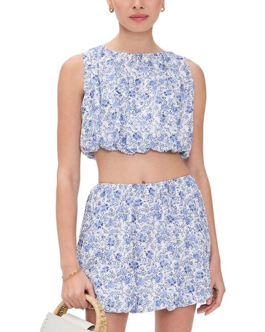 MINKPINK Blue Dev Evelyn Bubble Top