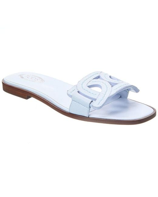 Tod's Blue Leather Sandal