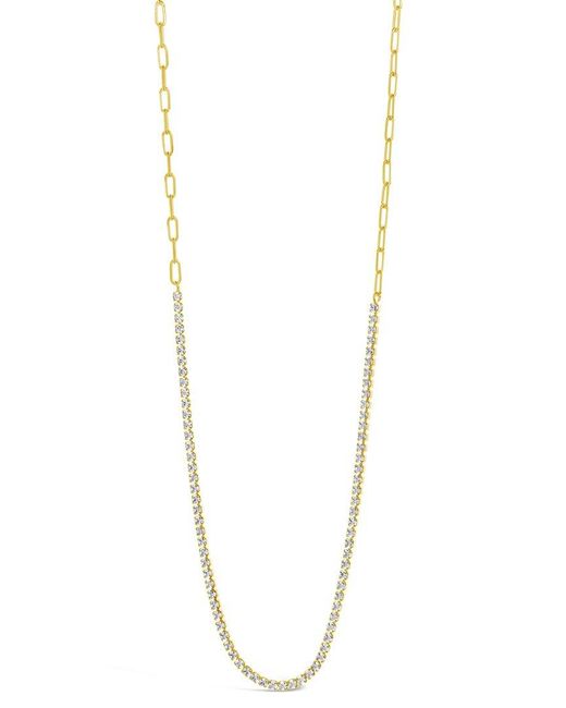 Sterling Forever Metallic 14k Plated Cz Dani Tennis Necklace