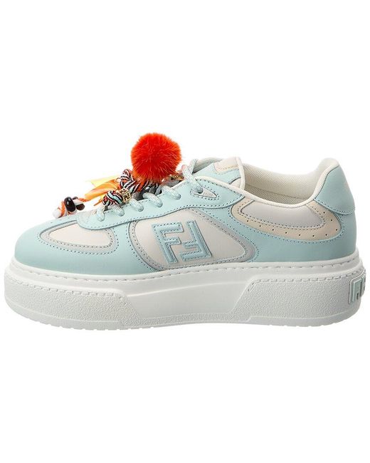Fendi Blue Match Leather Platform Sneaker