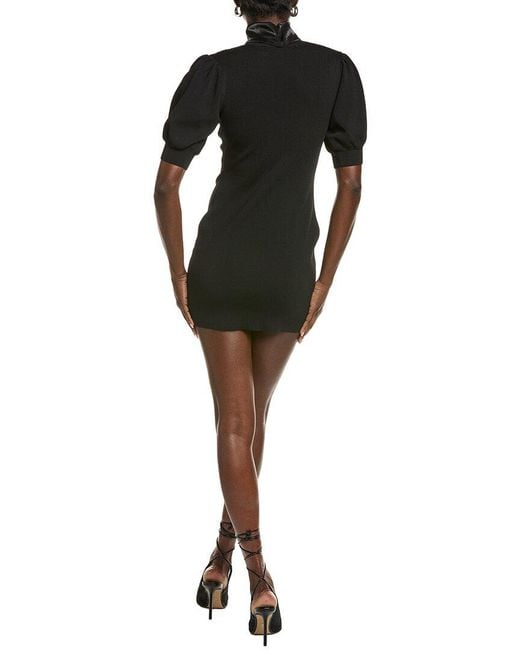 Endless Rose Black Sheen Bow Tie Mini Dress