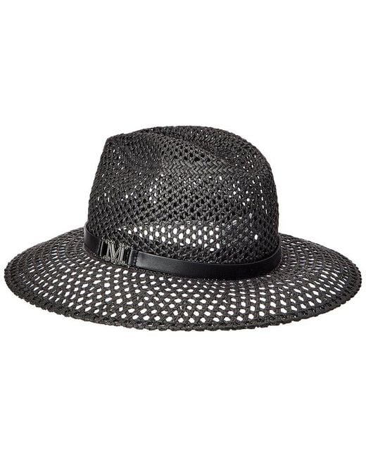 Max Mara Black Marocco Leather-Trim Cap
