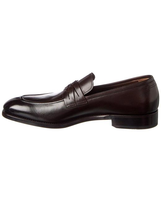 Mens Shoes Slip-on shoes Loafers Ferragamo Tramezza Leather Penny Loafers in Black for Men 