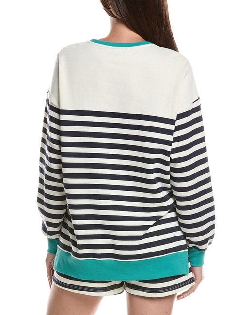 Z Supply Gray Layer Up Stripe Sweatshirt