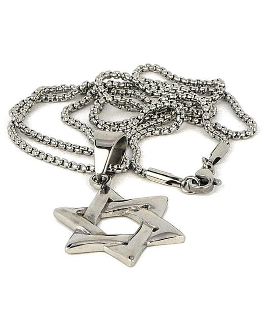 jean claude Metallic Star Of David Necklace for men