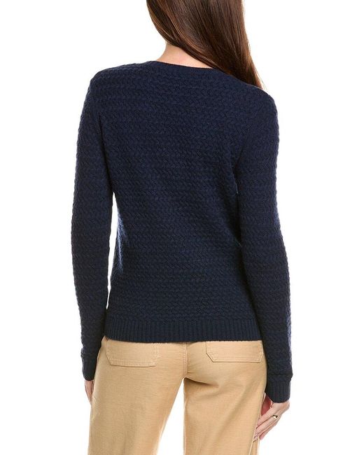 Kier + J Blue Kier + J Basket Weave Wool & Cashmere-Blend Cardigan