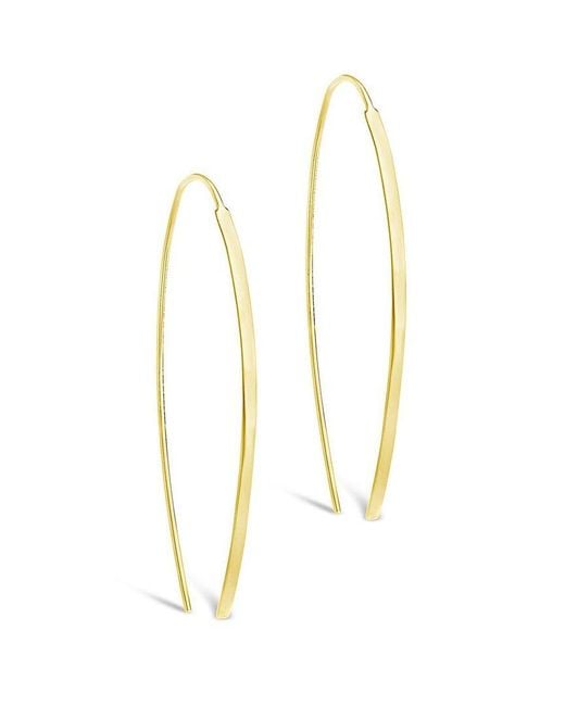 Sterling Forever White 14k Over Silver Bar Threader Earrings