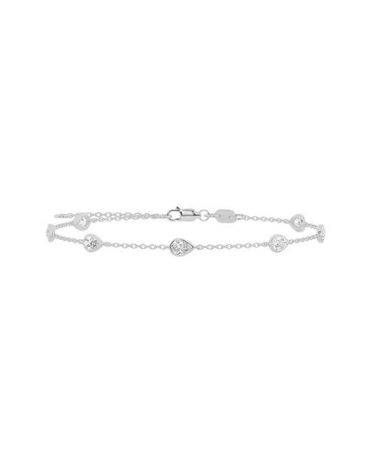 Lab Grown Diamonds White 14K 1.00 Ct. Tw. Lab-Grown Diamond Station Bracelet