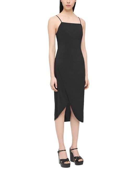 Theory Black Overlap Dress