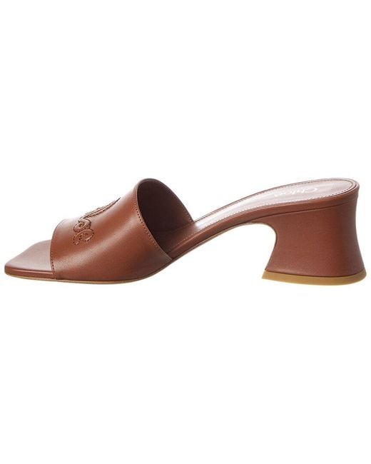 Chloé Brown Soleil Leather Mule