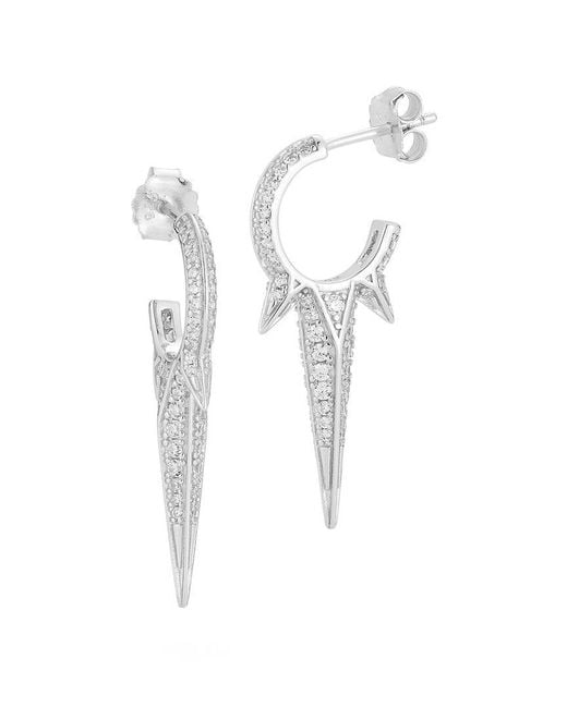 Glaze Jewelry White Cz Spiked Hoop Earrings