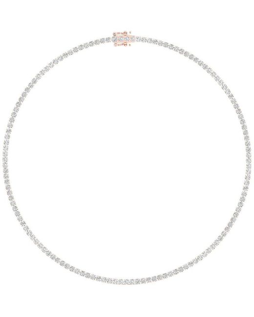 Lab Grown Diamonds White 14K Rose 11.00 Ct. Tw. Lab Grown Diamond Necklace
