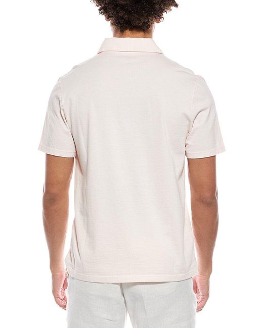 Vince White Garment Dye Polo Shirt for men