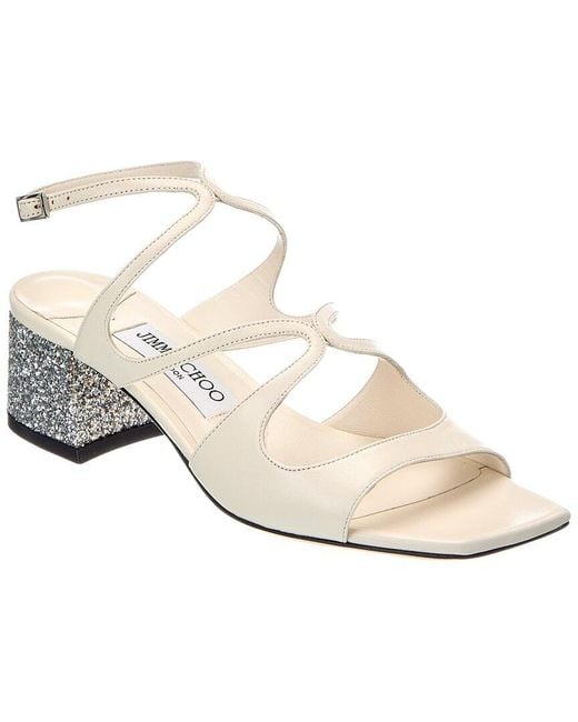 Jimmy Choo White Azilia 45 Leather Sandal