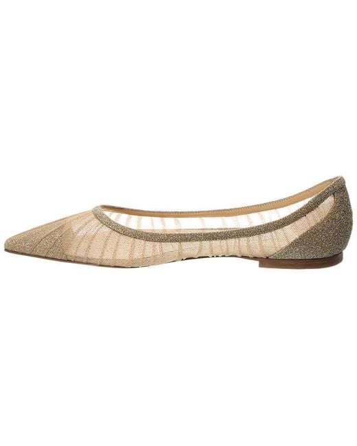 Jimmy Choo White Love Tulle Flat