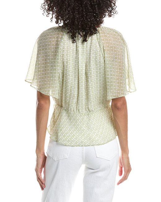 Vince Camuto Green Double Ruffle Button Down Shirt