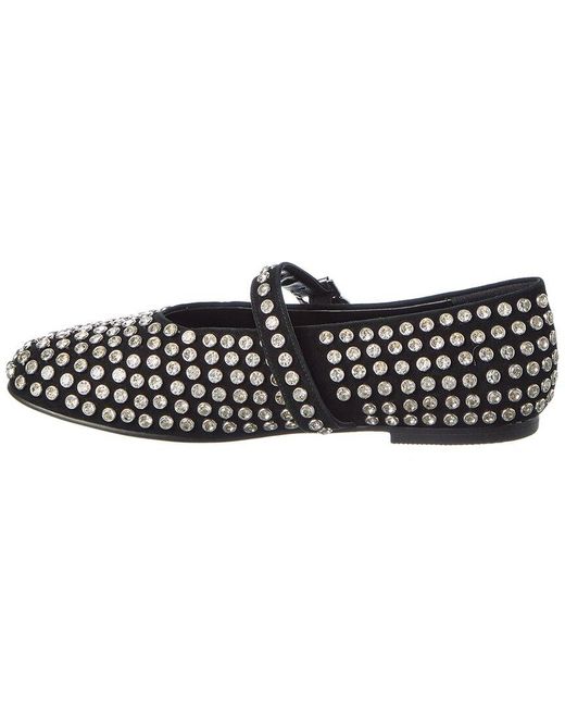 Tiffany & Fred Paris Black Bedazzled Suede Flat