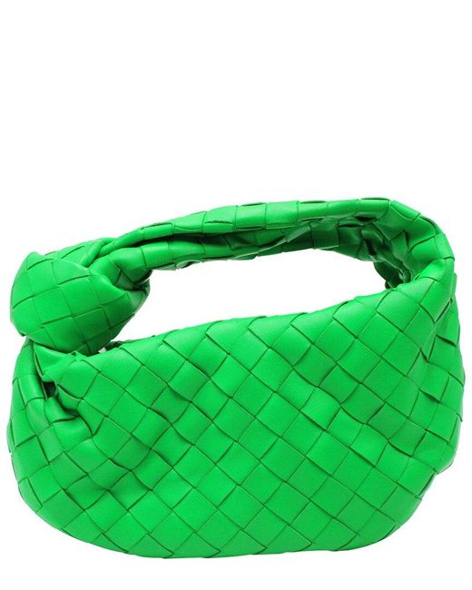 Bottega Veneta Green Leather Mini Jodie Shoulder Bag (authentic Pre-loved)