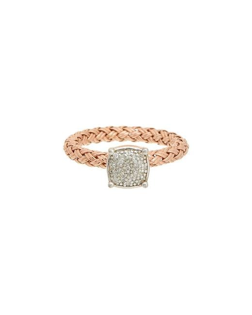 Meshmerise White 0.12 Ct. Tw. Diamond 18K Rose Over Ring