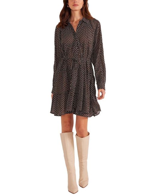 MINKPINK Black Lydia Tiered Shirt Dress