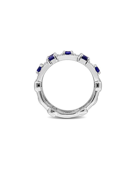 Rina Limor Blue 1.35 Ct. Tw. Lab-Grown Diamond & Lab-Grown Sapphire Semi- Eternity Ring