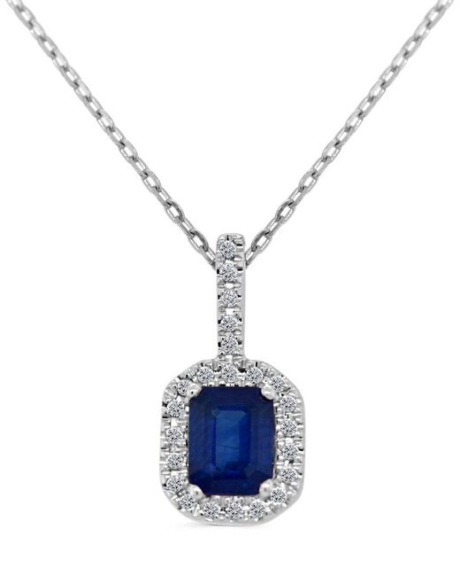Sabrina Designs Blue 14k 0.71 Ct. Tw. Diamond & Sapphire Octagon Pendant