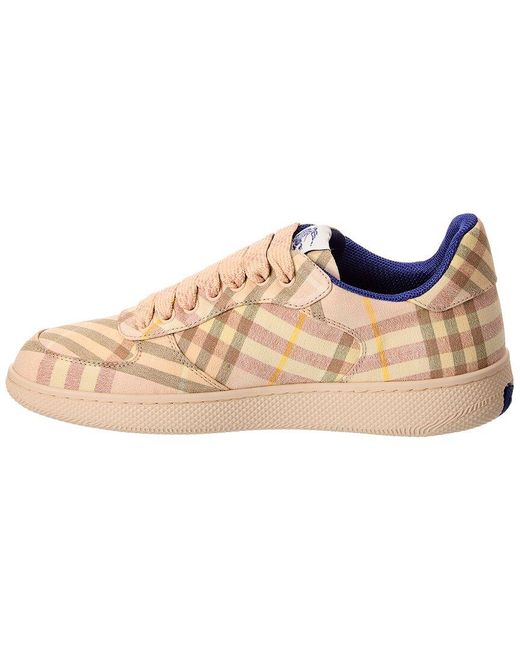 Burberry Pink Terrace Check Canvas Sneaker