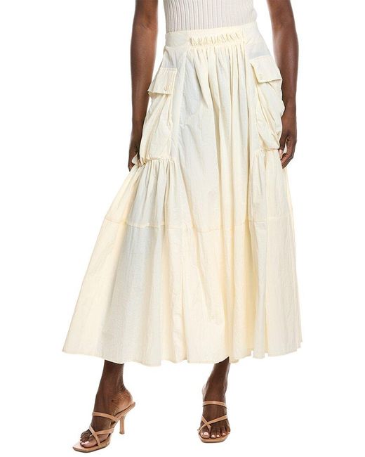 Gracia Natural Long Parachute Cargo Skirt