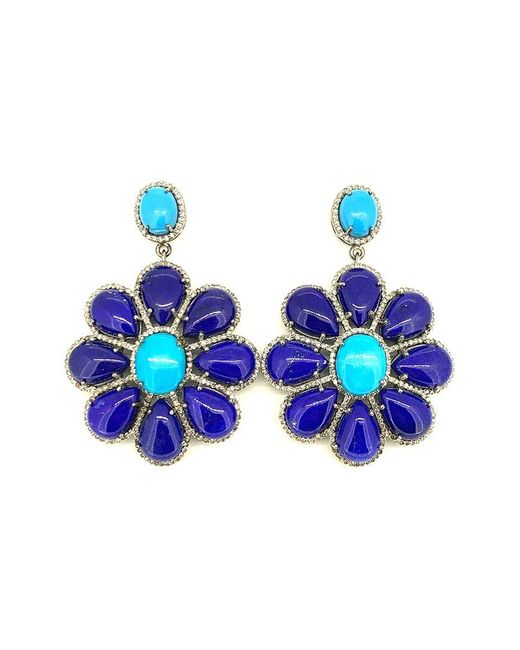 Arthur Marder Fine Jewelry Blue Silver 2.75 Ct. Tw. Diamond Earrings