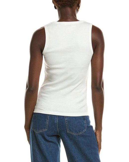 Burberry White Check Trim Tank