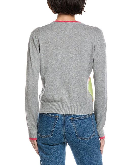 Brodie Cashmere Gray Shooting Star Cashmere-Blend Sweater