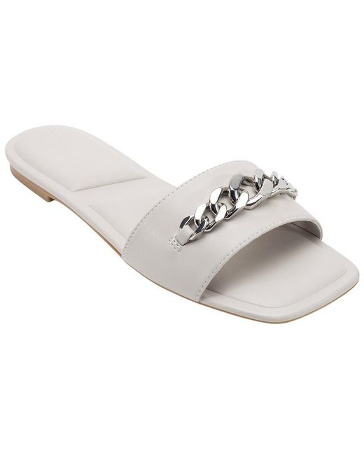 DKNY White Dania Flat Slide