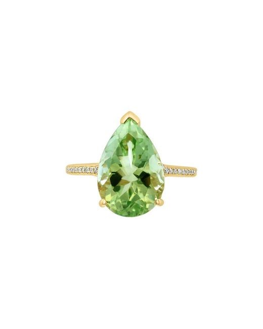 Effy Fine Jewelry Green 14K 5.52 Ct. Tw. Diamond & Amethyst Ring